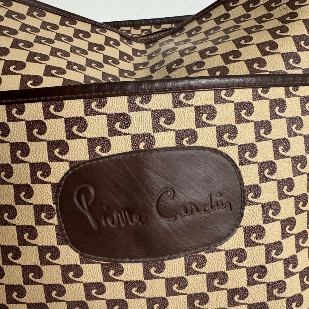 Vintage 60’s Pierre Cardin Tan and Brown Men's Messenger Bag